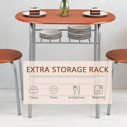 VINGLI 3 Piece Dining Set, Small Kitchen Table Set - Image 7