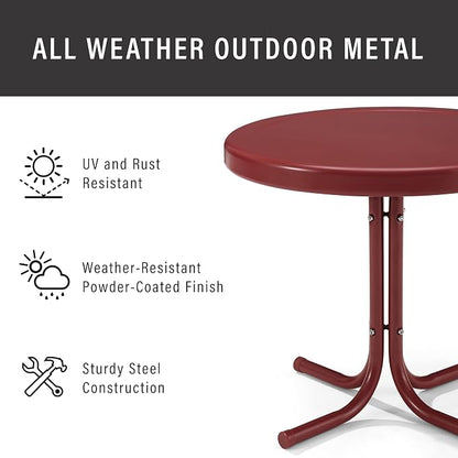 Crosley Furniture Griffith Weather Resistant Retro Metal Outdoor Side Table - Image 4