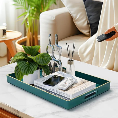 MAONAME Teal Serving Tray with Handles, Modern Decorative Tray - Image 5