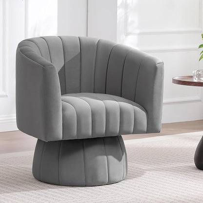 Swivel Accent Barrel Chair, Cute Comfy Small Round 360° Arm Chair. Velvet Sofa by YUUIJOAA