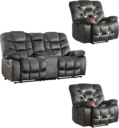 HAOMARKETS 3 Pieces Recliner Sofa Furniture Set, Include 2 Power Recliner Chairs - Image 8