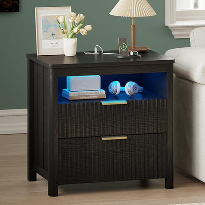 HNEBC Set of 2 Smart Farmhouse Nightstands - Image 2