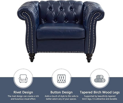 QHITTY 2 Piece Living Room Set, Sectional Chesterfield Sofa Chair Contemporary - Image 5