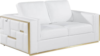 Blackjack Furniture Catania Modern Top Grain Italian Leather Sofa Set - Image 2