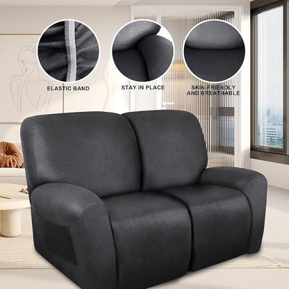 ANARACHON Loveseat Recliner Cover Leather Look Recliner Loveseat Covers - Image 5