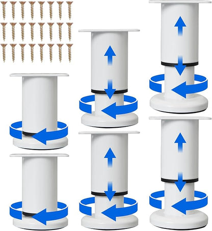 6 Pcs Adjustable Height Furniture Support Legs 3.15-4.72 inch, Metal Heavy Duty by Olldag