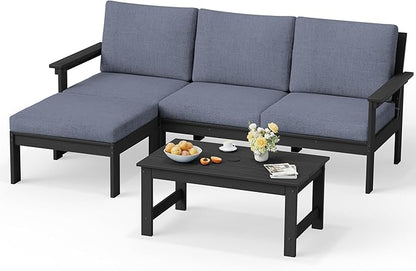 SERWALL Outdoor Sectional Sofa Set, 5-piece Outdoor Modula Couch Set by SERWALL