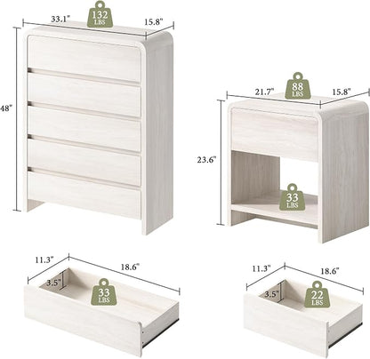 AMERLIFE Modern 3-Piece Bedroom Furniture Set - Image 2