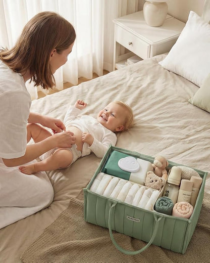 Blissful Diary Baby Diaper Caddy Organizer, Stylish Storage Basket - Image 6