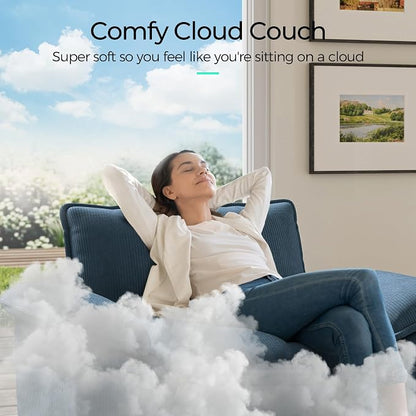 LINSY HOME 157" Modular U-Shaped Sectional Sofa, 4-Seat Corduroy Modern Cloud - Image 5