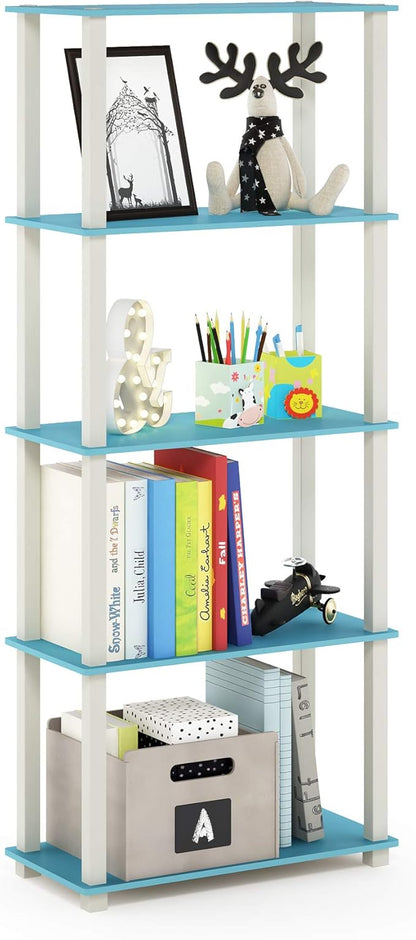 Furinno TURN-S-TUBE Book Shelf, 5-Tier Toolless Storage Shelves by Furinno-FitsYourSpaceFitsYourBudget