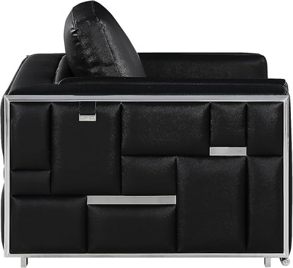 Blackjack Furniture Catania Modern Top Grain Italian Leather Sofa Set - Image 3