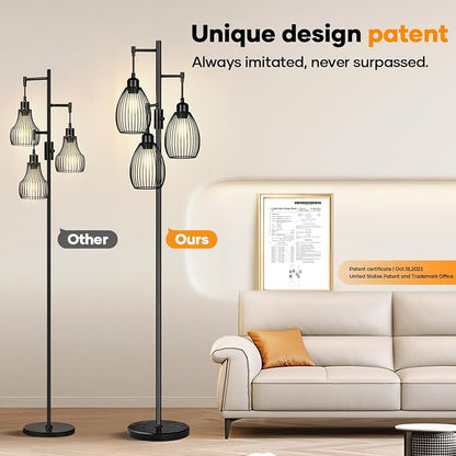 Dimmable Floor Lamp, 3x800LM LED Bulbs Included, Farmhouse Industrial Floor - Image 7