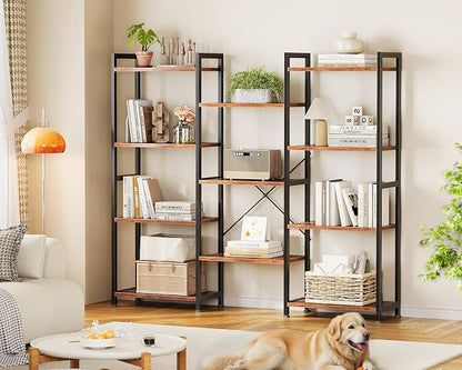 Casaottima Triple 4 Tier Bookshelf, Large Bookcase - Image 6