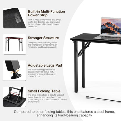 TEMI Small Computer Desk Folding Table - Image 9