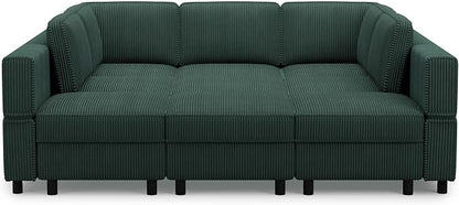 Belffin 9 Seats Corduroy Modular Sectional Sofa, Comfy Upholstered Sectional - Image 9