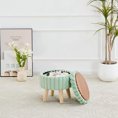 Wimarsbon Storage Ottoman, Modern Round Footrest - Image 7