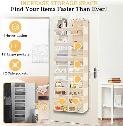 Ofiray-home Over the Door Organizer 6 Tiers, Extra Large Behind Door Storage of - Image 2