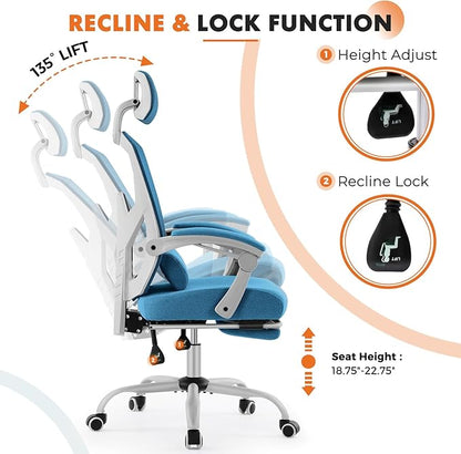 Sweetcrispy Office Computer Desk Chair Set of 2, Ergonomic High-Back Mesh - Image 6