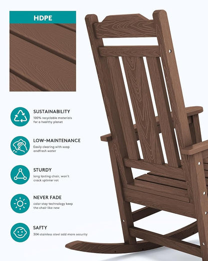 SERWALL HDPE Outdoor Rocking Chairs - Image 6