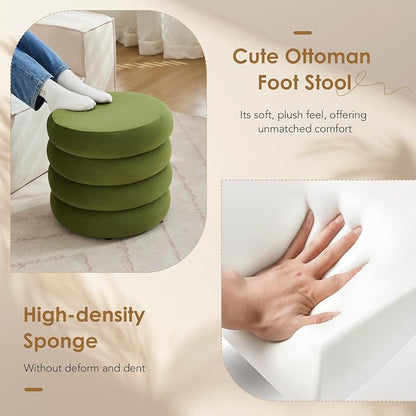 Flouki 19.5" Storage Ottoman Round, Vanity Stools - Image 8