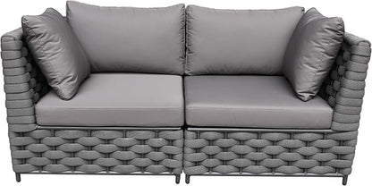 TWT Dark Gray 5-Piece Modular Outdoor Sofa, 5-Seater Free Combination Sectional - Image 5