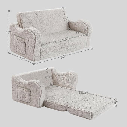 MOMCAYWEX Kids Sofa, 2-in-1 Flip-Out Foam Couch, Soft Play Lounge Chair - Image 3