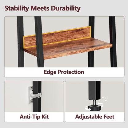Furologee 6 Tier Ladder Shelf, Ladder Bookshelf - Image 4