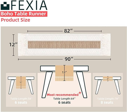 FEXIA Boho Table Runner for Christmas Thanksgiving Home Decor - Image 2