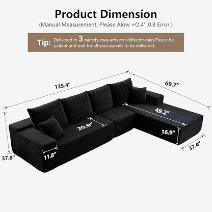 135" Cloud Sectional Couch - Image 2