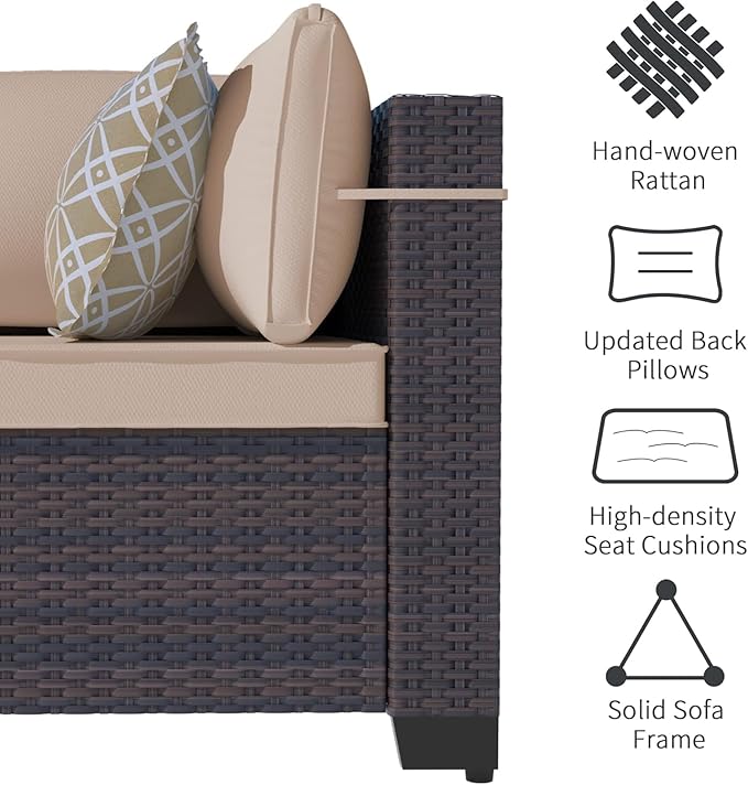 Outdoor Patio Furniture Set, 7 Pieces Outdoor Sectional Furniture Patio Sofa - Image 3