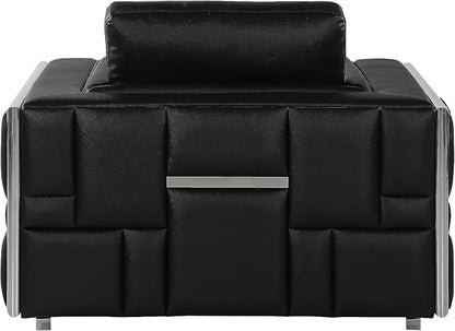 Blackjack Furniture Catania Modern Top Grain Italian Leather Sofa Set - Image 4
