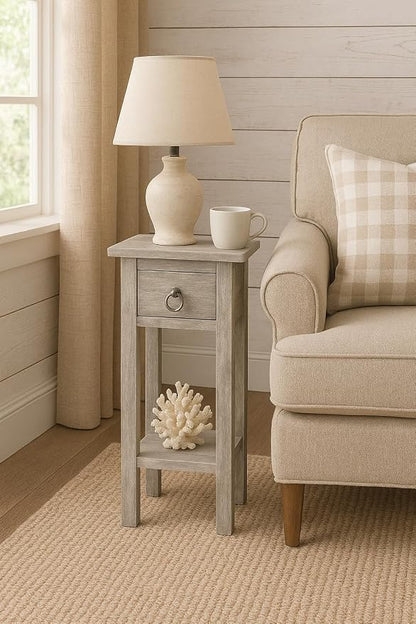 Sunset Trading Shabby Chic Cottage Accent Table, Stonewall Gray - Image 2