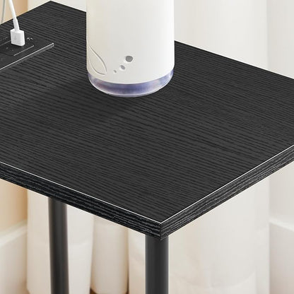 HOOBRO Side Table with Charging Station, End Table with USB Port and Outlets - Image 6