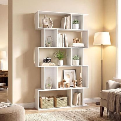 Giantex 5-Tier Bookshelves Set of 2, 10-Cube Geometric Bookcase - Image 9