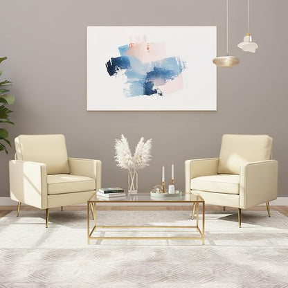 VINGLI Modern PU Leather Accent Chairs Set of 2, Single Sofa Chair by VINGLI