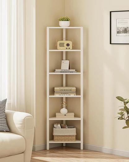 TUTOTAK 6-Tier Corner Bookshelf, Corner Shelf - Image 5