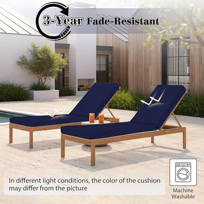 Chaise Lounge Cushions Outdoor, 4 Adjustable Ties Lounge Chair Cushions - Image 6