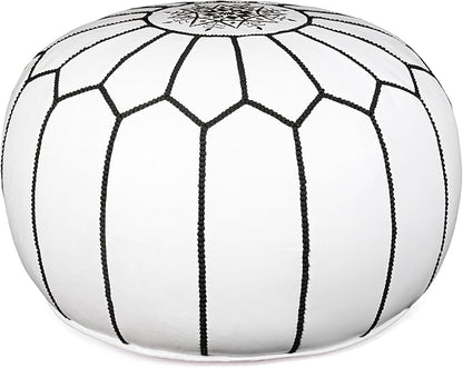 Marrakesh Gallery Genuine Leather Round Pouf Unstuffed by MarrakeshGallery