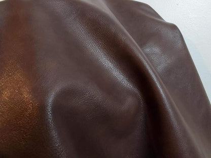 NAT Leathers Dark Brown Soft Faux Leather Fabric Sheet PU Sold by The Yard - Image 3