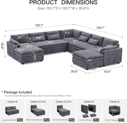 Belffin Large Modular Sectional Sofa - Image 2
