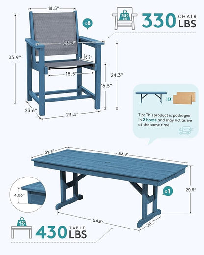 SERWALL 9 Piece Outdoor Dining Set - Image 2