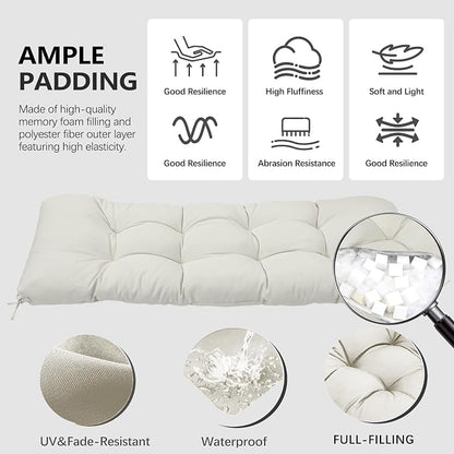 3 Pcs Wicker Chair Cushions Patio Loveseat Chaise Cushion Set - Image 3