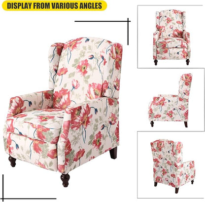 Upholstered Wingback Recliner Chair, Traditional Push Back Recliner Chair - Image 4