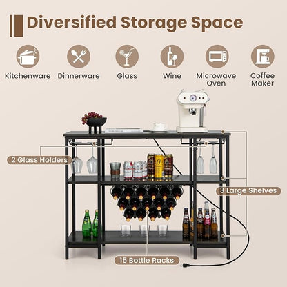 Giantex Wine Rack Freestanding Floor, Bar Cabinet - Image 5