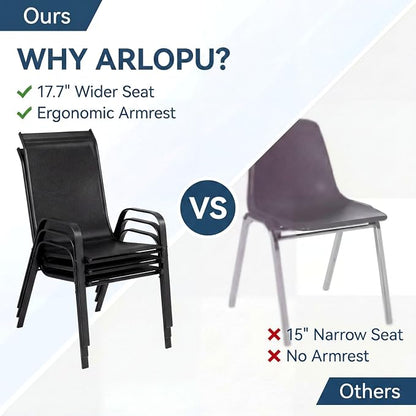 Arlopu 5 Piece Outdoor Patio Dining Set, Porch Furniture - Image 3