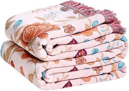 LUTBM Boho Throw Blanket for Bed Cotton Summer Blankets Twin Size for Bedroom by LUTBMFindYourFreeSpiritatHome