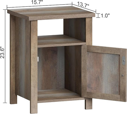ChooChoo Farmhouse Nightstands Set of 2, Rustic Vintage End Side Table - Image 2