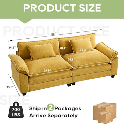 Oprisen 86" Modular Sectional Sofa, Comfy Cloud Couch Sectional Sofa, Chenille - Image 2