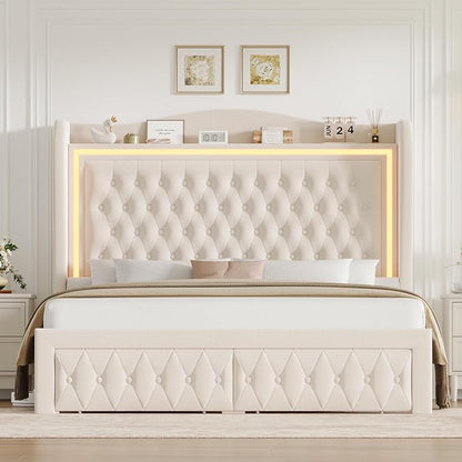 Queen Bed Frame 55" Tall Headboard - Image 5
